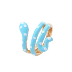 Animal Pattern Open Copper Ring For Women Featuring Enamel Design, One Size, 1 Piece 3