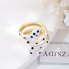 Animal Pattern Open Copper Ring For Women Featuring Enamel Design, One Size, 1 Piece 4