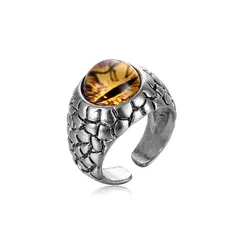 Hip-Hop Crown Open Ring For Unisex, Alloy Material With Artificial Gemstones, Featuring Electroplated Design 2