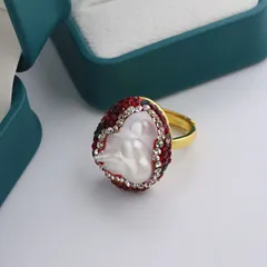 1 Piece Modern Style Geometric Baroque Pearls Plating Freshwater Pearl Long-Lasting Plated Vacuum Plating Long-Lasting Plated Vacuum Plating 18K Gold Plated Women's Rings