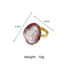1 Piece Modern Style Geometric Baroque Pearls Plating Freshwater Pearl Long-Lasting Plated Vacuum Plating Long-Lasting Plated Vacuum Plating 18K Gold Plated Women's Rings 2