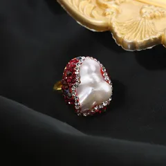 1 Piece Modern Style Geometric Baroque Pearls Plating Freshwater Pearl Long-Lasting Plated Vacuum Plating Long-Lasting Plated Vacuum Plating 18K Gold Plated Women's Rings 5