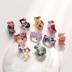 1 Piece Retro Color Block Waves Acrylic Women's Open Rings