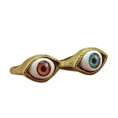 Retro Geometric Blue Alloy Ring For Women Featuring Electroplated Design, 1 Piece 5