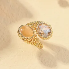 1 Piece Simple Style Shiny Oval Alloy Rhinestones K Gold Plated Women's Rings 5