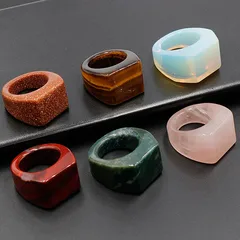1 Piece Simple Style Solid Color Crystal Polishing Unisex Rings 4