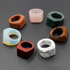 1 Piece Simple Style Solid Color Crystal Polishing Unisex Rings 5
