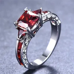 Geometric Retro Alloy Ring For Women Featuring Rhinestones, 1 Piece With Artificial Gemstones Inlay 3