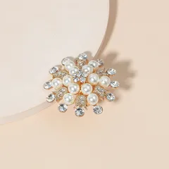 1 Piece Vintage Style Luxurious Flower Alloy Rhinestones Pearl Women's Rings 5