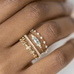 1 Set Classic Style Geometric Alloy Plating Women's Rings 3