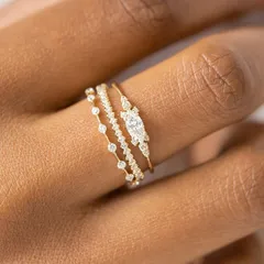 1 Set Classic Style Geometric Alloy Plating Women's Rings 4