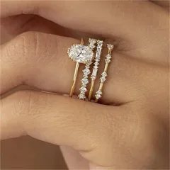1 Set Classic Style Geometric Alloy Plating Women's Rings 5
