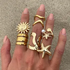 1 Set Retro Classic Style Irregular Solid Color Bow Knot Alloy Plating Women's Adjustable Ring Open Rings 3