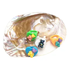 Geometric Acrylic Ring With Resin Inlay In Cartoon Style, Unisex Design, Available In 10 Color 4