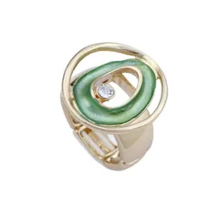 Adjustable Blue Flowers Ring For Women In Zinc Alloy Featuring Enamel Craftsmanship 5