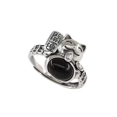 Adjustable Copper Cat Ring For Women With Zircon Inlay In Dyed Black, Sweet Style 5