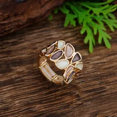 Simple Style Adjustable Ring For Women In Rose Red Featuring Enamel Craft And Zinc Alloy Material 3