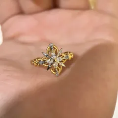 Lucky Heart Adjustable Ring For Women In Simple Style, Copper Material With Zircon Inlay