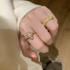 Lucky Heart Adjustable Ring For Women In Simple Style, Copper Material With Zircon Inlay 4