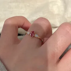 Sweet Adjustable Horse Eye Ring For Women In Natural Pink Copper With Zircon Inlay 2