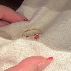 Sweet Adjustable Horse Eye Ring For Women In Natural Pink Copper With Zircon Inlay 3