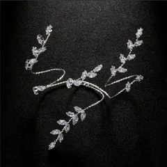 Adjustable Leaf Ring For Women In Mixed Materials With Zircon Inlay, Silver Color, Perfect For Wedding 4