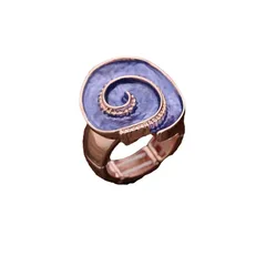 Conch Adjustable Ring For Women In Natural Pink Zinc Alloy With Enamel Craftsmanship 5