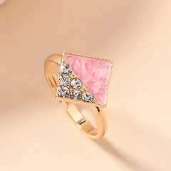 Adjustable Size Children's Ring Multiple Styles Loose Diamond Series Jewelry Princess Style Zinc Alloy Geometry And Heart Shape 4