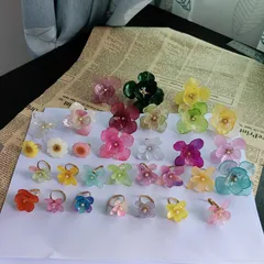 Artificial Dried Flowers Real Flowers Epoxy Hair Clip Rose Titanium Steel Ring Vintage Ladies Dating
