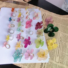 Artificial Dried Flowers Real Flowers Epoxy Hair Clip Rose Titanium Steel Ring Vintage Ladies Dating 2
