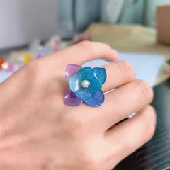 Artificial Dried Flowers Real Flowers Epoxy Hair Clip Rose Titanium Steel Ring Vintage Ladies Dating 5