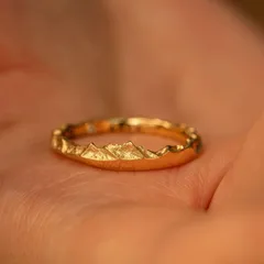 Asymmetrical Copper Ring For Women With Electroplated Gold Plating In Simple Style 2