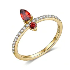 Asymmetrical Simple Style Unisex Ring For Everyday Wear, 925 Sterling Silver With 18K Real Gold Plated And Zircon Inlay