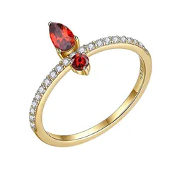 Asymmetrical Simple Style Unisex Ring For Everyday Wear, 925 Sterling Silver With 18K Real Gold Plated And Zircon Inlay 5