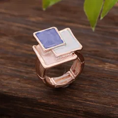 Asymmetrical Zinc Alloy Rings For Women, Handmade With Unique Craftsmanship In Elegant Colour 2