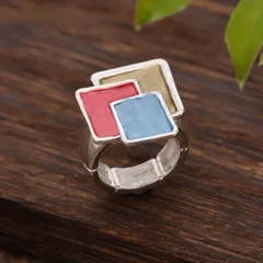 Asymmetrical Zinc Alloy Rings For Women, Handmade With Unique Craftsmanship In Elegant Colour 3