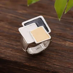 Asymmetrical Zinc Alloy Rings For Women, Handmade With Unique Craftsmanship In Elegant Colour 4