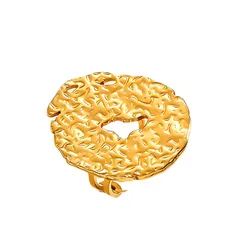 Baroque Style Geometric Metal Ring For Women In Steel Color 5
