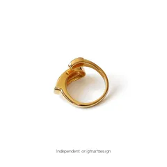Adjustable Women’s Basic Metal Ring For Water Droplets Featuring 18K Gold Plated Water Plating Technique, 1 Piece 4