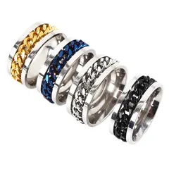 Beer Bottle Opening Ring Men's Trendy  Chain Titanium Steel Men's Ring Rotatable Distinctive Index Finger Ring Men's