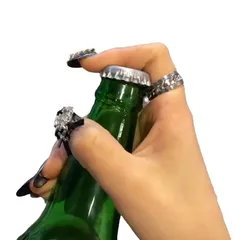 Beer Bottle Opening Ring Men's Trendy  Chain Titanium Steel Men's Ring Rotatable Distinctive Index Finger Ring Men's 5