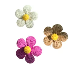 Sweet Beige Resin Flower Ring For Women Featuring Braid Craftsmanship 5