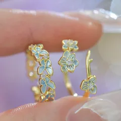 Blue Butterfly Design Ring For Women Gentle Index Finger Ring  Painted Metal Zircon 3