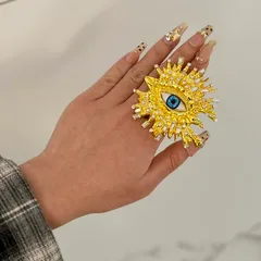 Blue Eyes Demon Eyes Vacuum Electroplating 18K Real Gold Zircon Inlaid Bracelet Unisex Waterproof Non-Fading Three-Dimensional Alloy 2
