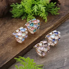 Blue Flowers Ring For Women Made Of Zinc Alloy Featuring Enamel Craftsmanship