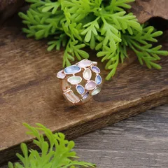 Blue Flowers Ring For Women Made Of Zinc Alloy Featuring Enamel Craftsmanship 2