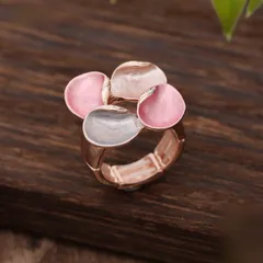 Blue Flowers Ring For Women In Zinc Alloy Featuring Enamel Craftsmanship 3