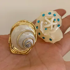 Bohemian Conch Ring For Women, Handmade Alloy With Rhinestones Inlay 4