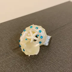Bohemian Conch Ring For Women, Handmade Alloy With Rhinestones Inlay 5