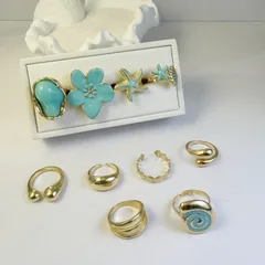 Bohemian Flowers Ring For Women In Alloy Featuring Enamel Craftsmanship 2